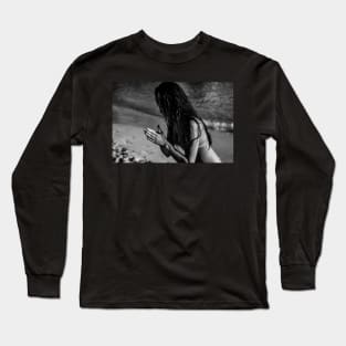 Girl with hands clasped Long Sleeve T-Shirt